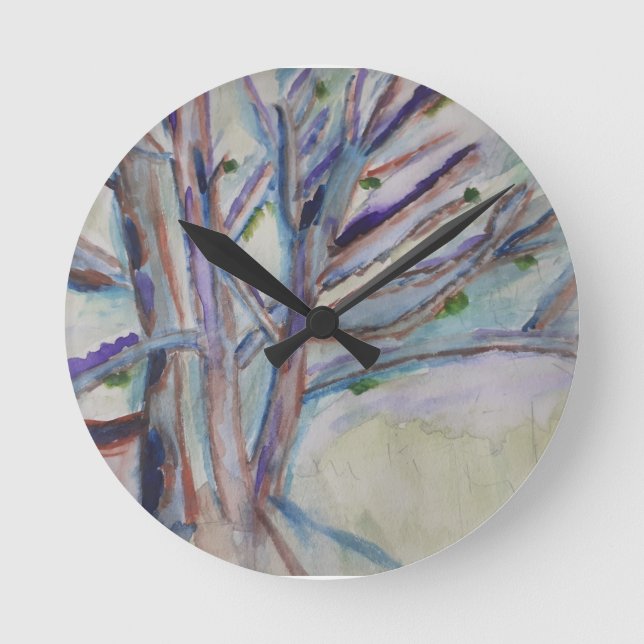 Horloge Ronde Arbres Abstraits (Recto)