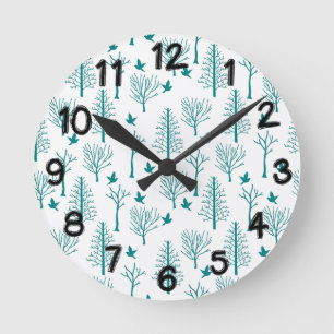 Horloge Ronde Arbres d'hiver