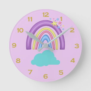 Horloge ronde arc-en-ciel