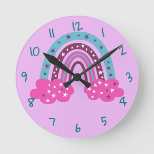 Horloge ronde arc-en-ciel