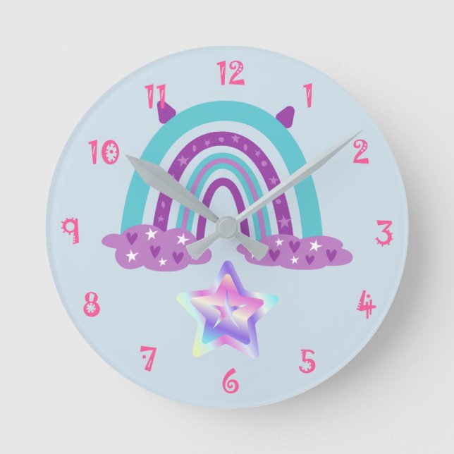 Horloge ronde arc-en-ciel (Recto)
