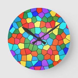 Horloge Ronde Arc-en-ciel en verre tendu