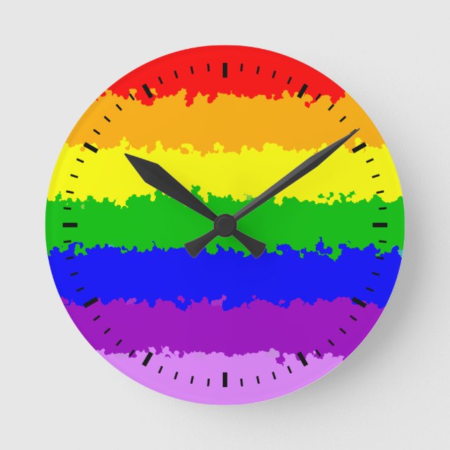 Horloge Ronde Arc en ciel lumineux et beau (Recto)