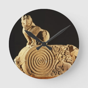 Horloge Ronde Architrave de couleur chamois de grès avec le