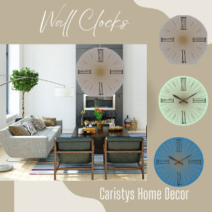 Horloge Ronde Ardoise gris contemporaineNuméros romains Grande h