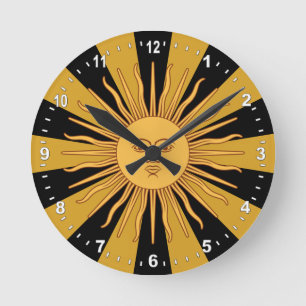 Horloge Ronde Argentine Golden Sun, Sol de Mayo