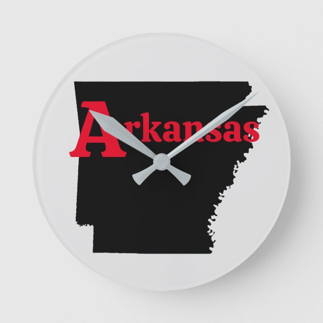 Horloge Ronde Arkansas Texte rouge (Recto)