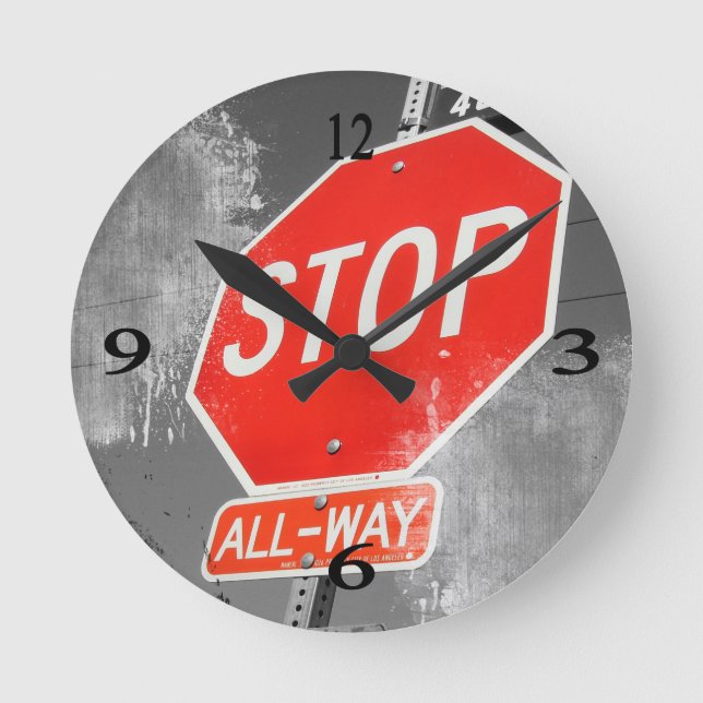Horloge Ronde Arrêtez le signe (Recto)