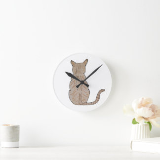 Horloge Ronde Arrière du chat