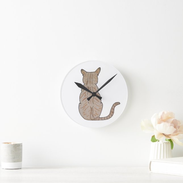 Horloge Ronde Arrière du chat (Maison)