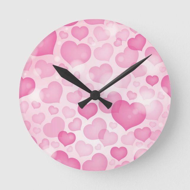 Horloge Ronde Arrière - plan avec coeur (Recto)