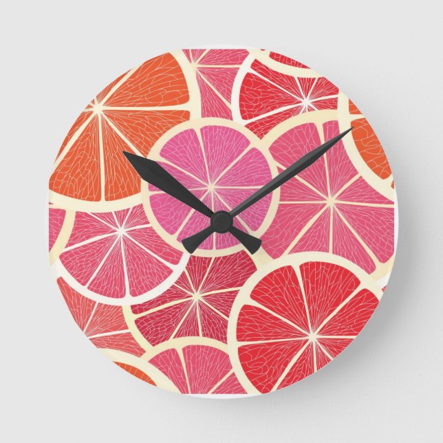 Horloge Ronde Arrière - plan de cru de pamplemousse (Recto)