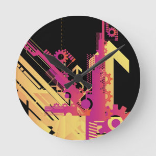 Horloge Ronde Arrière - plan de demi-teinte technique 7