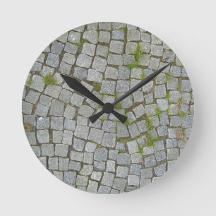 Horloge Ronde Arrière - plan de la texture du chemin Cobblestone