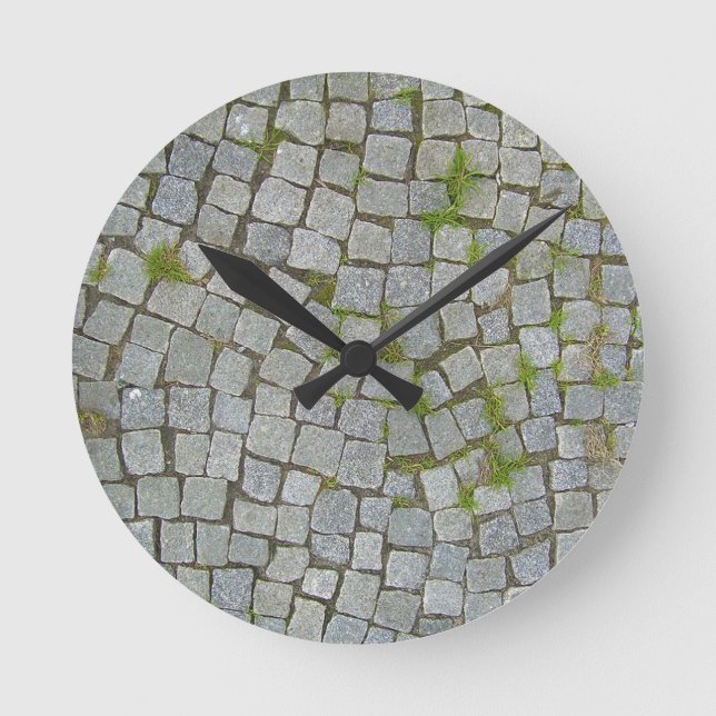 Horloge Ronde Arrière - plan de la texture du chemin Cobblestone (Recto)