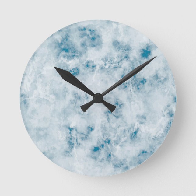 Horloge Ronde Arrière - plan de texture bleu marbre (Recto)