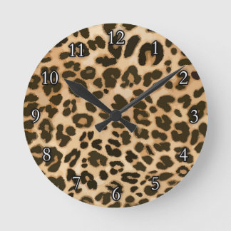 Horloge Ronde Arrière - plan Empreinte de léopard
