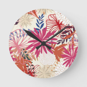 Horloge Ronde Arrière - plan floral 3