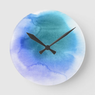 Horloge Ronde Arrière - plan peint à la main 12 d'aquarelle