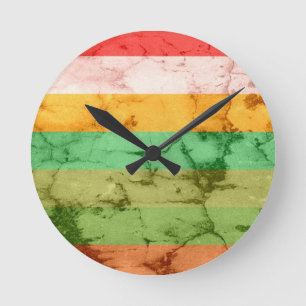 Horloge Ronde Arrière - plan Rainbow Grunge Stripes