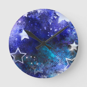 Horloge Ronde Arrière - plan spatial avec étoiles
