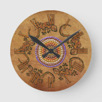 Art aborigène australien avec un cercle de Geckos