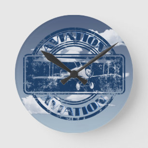 Horloge Ronde Art aéronautique