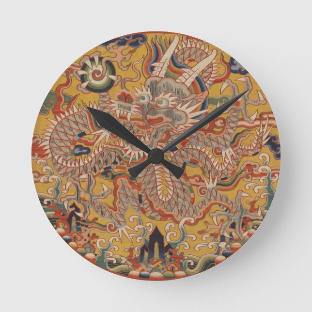Horloge Ronde Art chinois asiatique impérial de dragon de Ming (Recto)