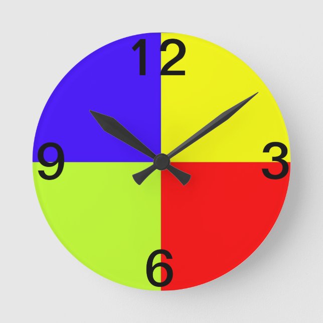 Horloge Ronde Art de bloc coloré (Recto)