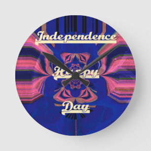 Horloge Ronde Art de célébration abstraite de la fête de l'indép