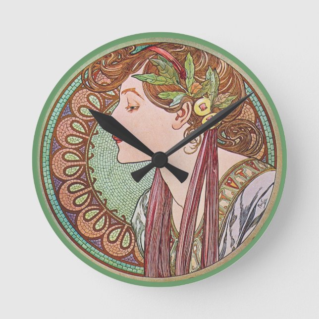 Horloge Ronde Art de la déesse verte (Recto)