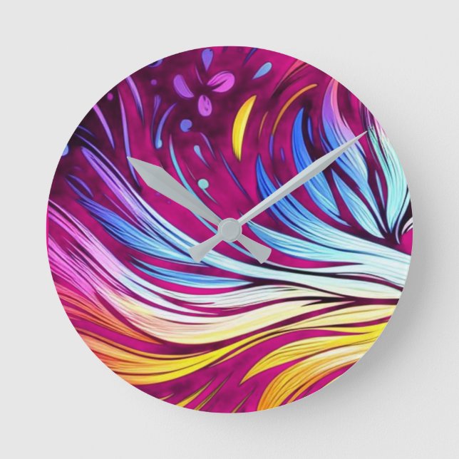 Horloge Ronde Art Fantaisiste sur un 8"  (Recto)