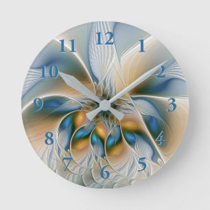 Horloge Ronde Art Fractal De L'Imaginaire Abstrait En Plein Esso