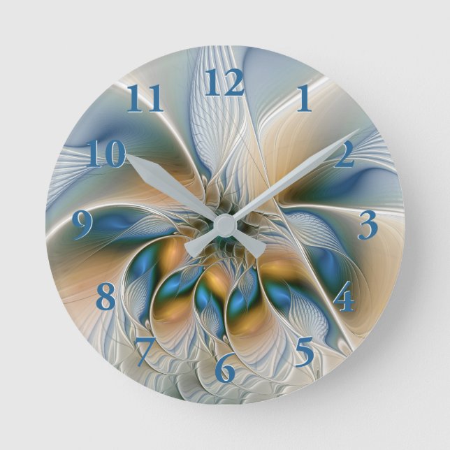 Horloge Ronde Art Fractal De L'Imaginaire Abstrait En Plein Esso (Recto)