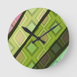Horloge Ronde Art Interprétatif de Bourgeon de Rose Rose