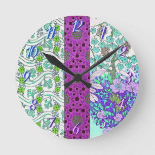 Horloge Ronde Art nouveau Vigne florale vintage