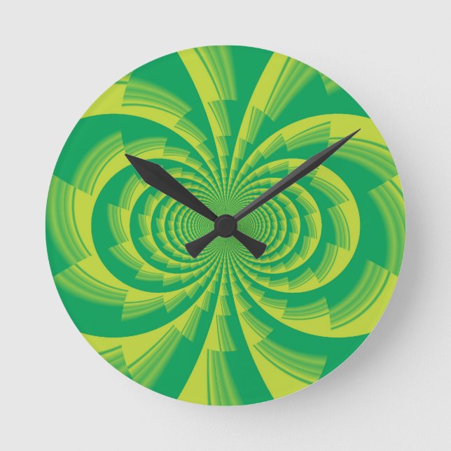 Horloge Ronde Art Vert Psychédélique (Recto)