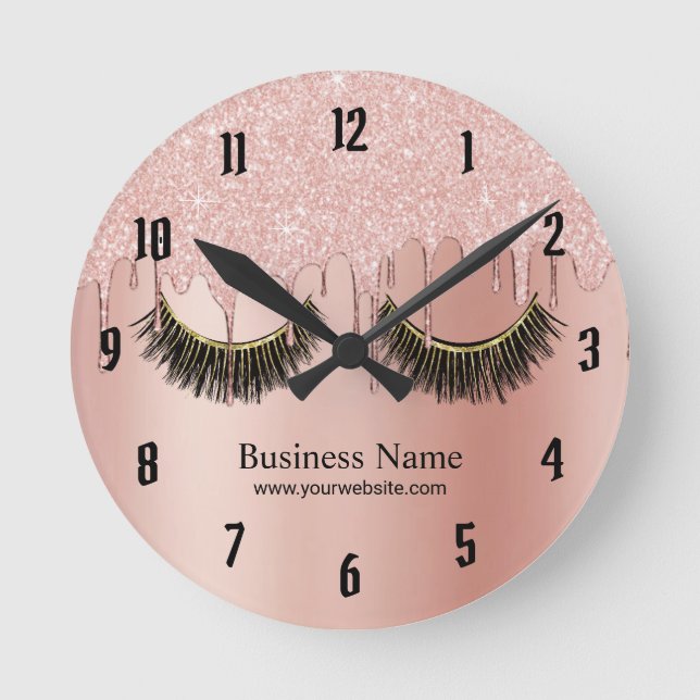 Horloge Ronde Artiste maquillage moderne Rose Gold Salon (Recto)