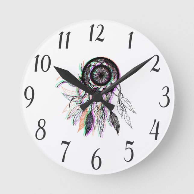 Horloge Ronde Artiste moderne Dreamcatcher amérindien (Recto)