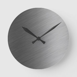 Horloge Ronde Aspect métallique en aluminium brossé