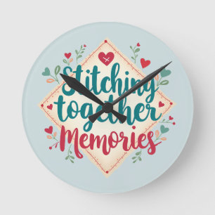 Horloge Ronde Assembler les souvenirs - Art de broderie