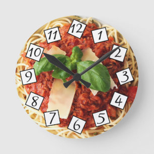 Horloge Ronde Assiette de Spaghetti Pâtes Café, Cuisine, Restaur