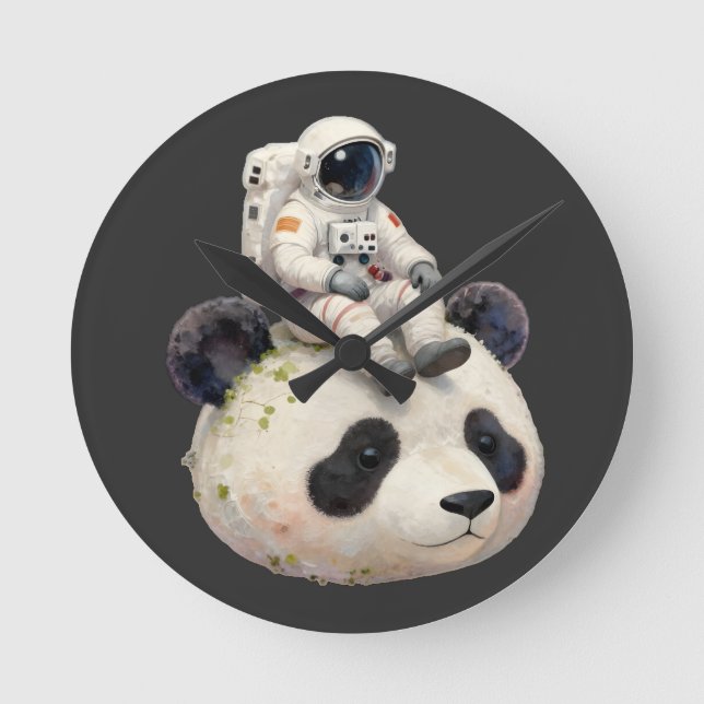 Horloge Ronde Astronaut on a Space Panda Surreal Weird and Fun (Recto)