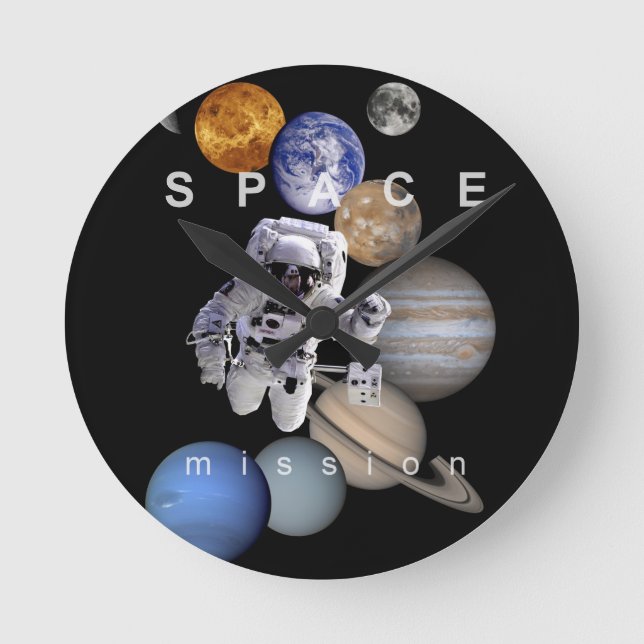 Horloge Ronde astronef mission solar system planar (Recto)