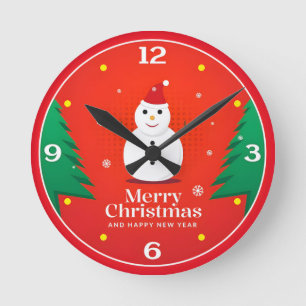 Horloge Ronde Atlas Space Noël Humour Rétro 2025