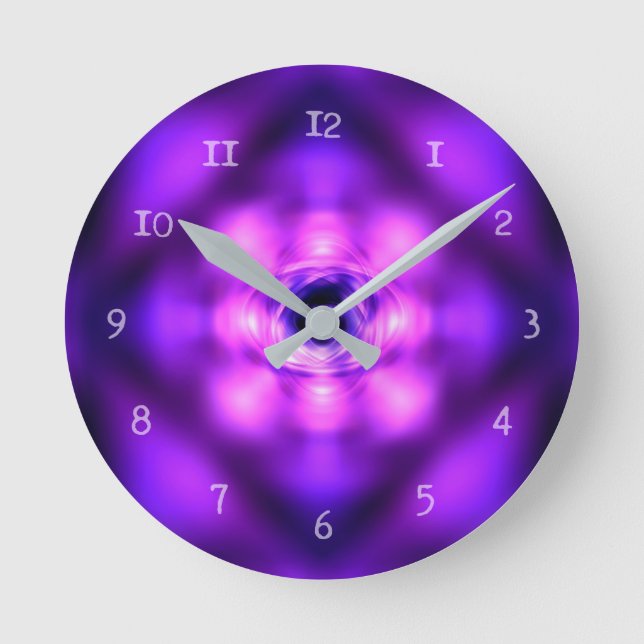 Horloge Ronde atome de brillance violette (Recto)