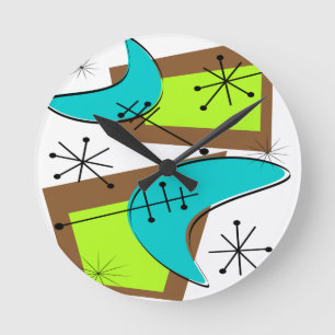 Horloge Ronde Atomic Era Inspecred Boomerang