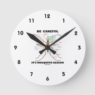 Horloge Ronde Attention c'est la saison des moustiques (Anatomie
