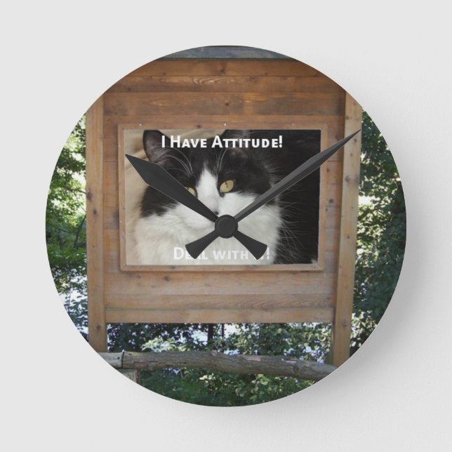 Horloge Ronde Attitude du chat (Recto)