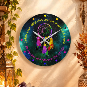 Horloge Ronde Attrape vos rêves attrape-rêves Boho Chic
